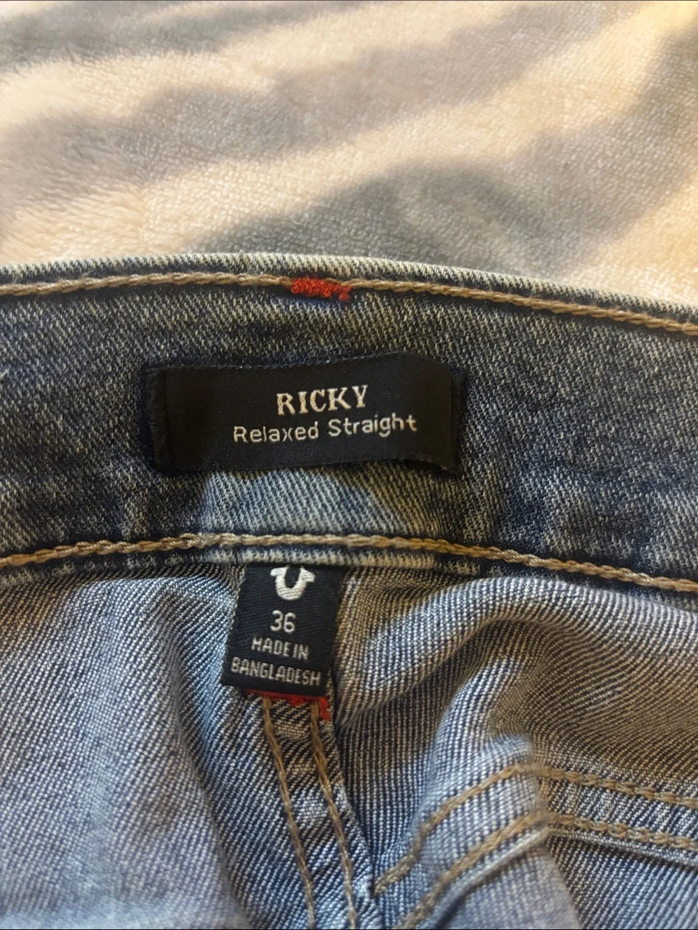 True Religion Men's Light Blue Relaxed Jeans